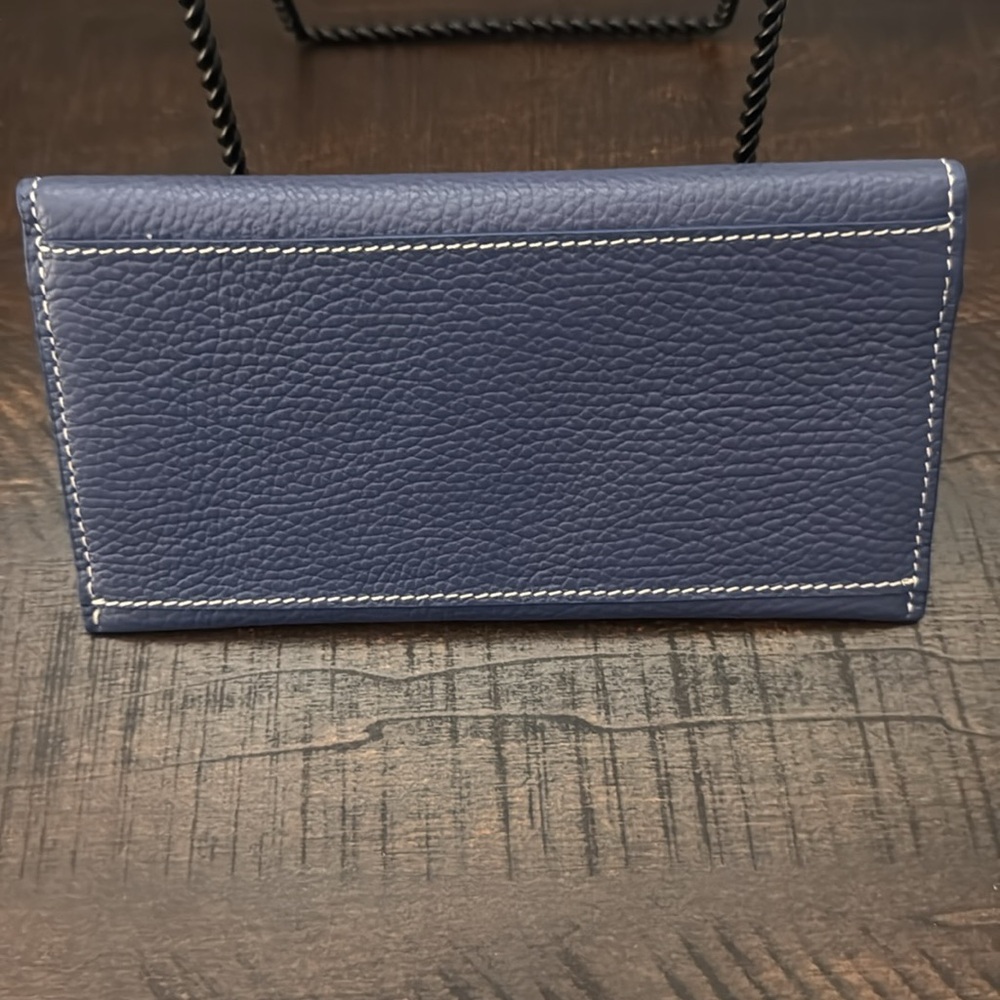 Dooney & Bourke Blue Pebbled Leather Wallet - Picture 8 of 9